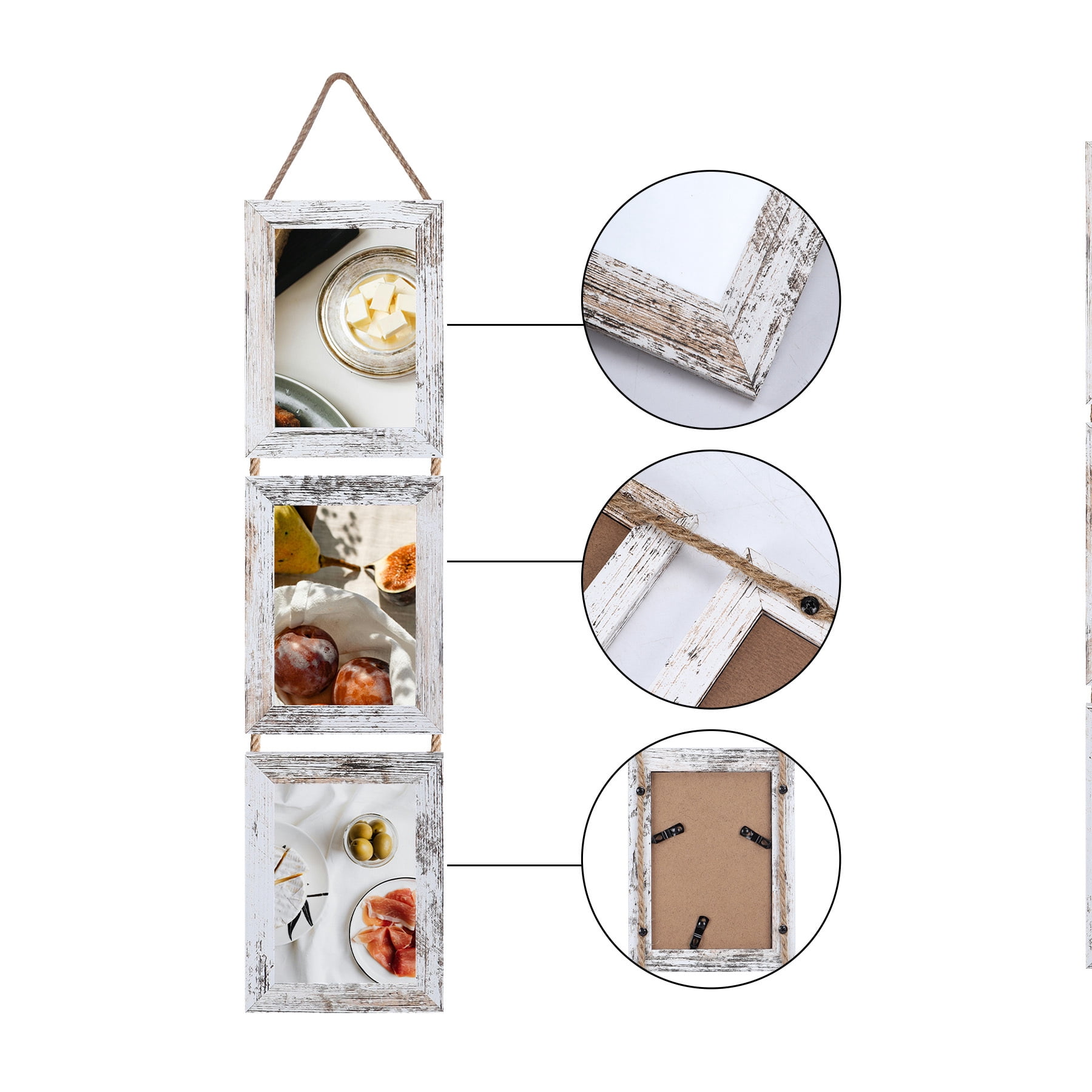 5x7 Collage Picture Frames White, 2 Packs Hanging Photo Frame for Wall
