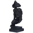 thumbnail image 2 of Adornos de figuras de resina, estatua de Keep Silence, estatua de pensador interesante, esculturas abstractas de figuras de hombres construidas para precisión, 2 of 8