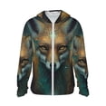 thumbnail image 1 of Disketp Vintage Pattern Fox for Men's Sun Protection Hoodie Performance Long Sleeve Fishing Outdoor Lightweight-Small, 1 of 7