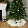 thumbnail image 3 of Northlight Cable Knit Christmas Stocking with Faux Fur Cuff - 20.5" - Cream and White, 3 of 5