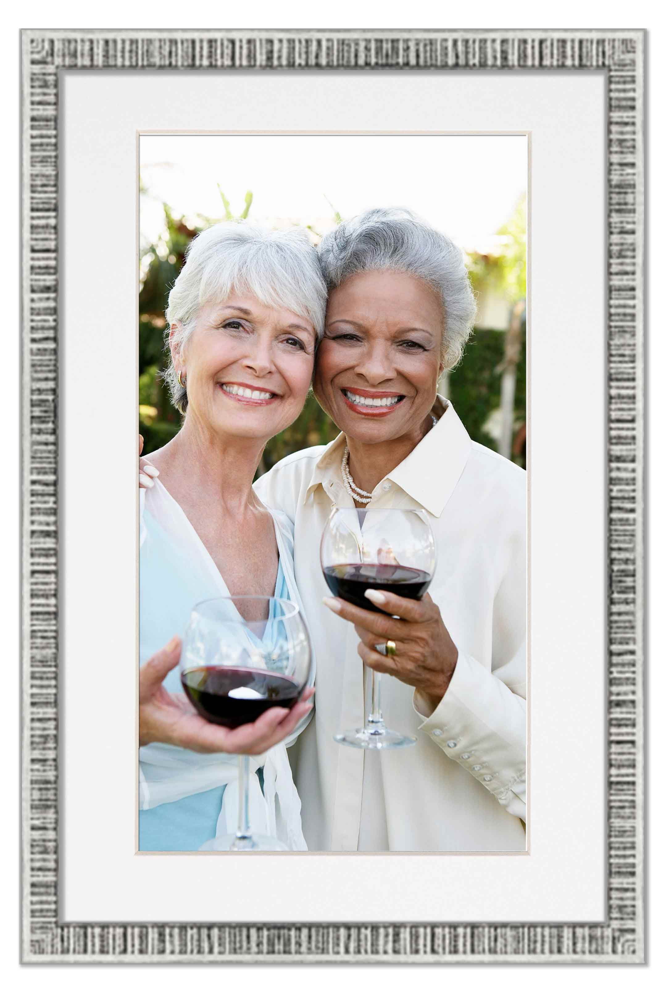 12x18 Frame Silver With White Picture Mat For 12x18 Photo - Silver 18x24 Frame To Display Print or