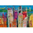 thumbnail image 2 of "City Skyline 6" Painting Print on Wrapped Canvas, 2 of 7
