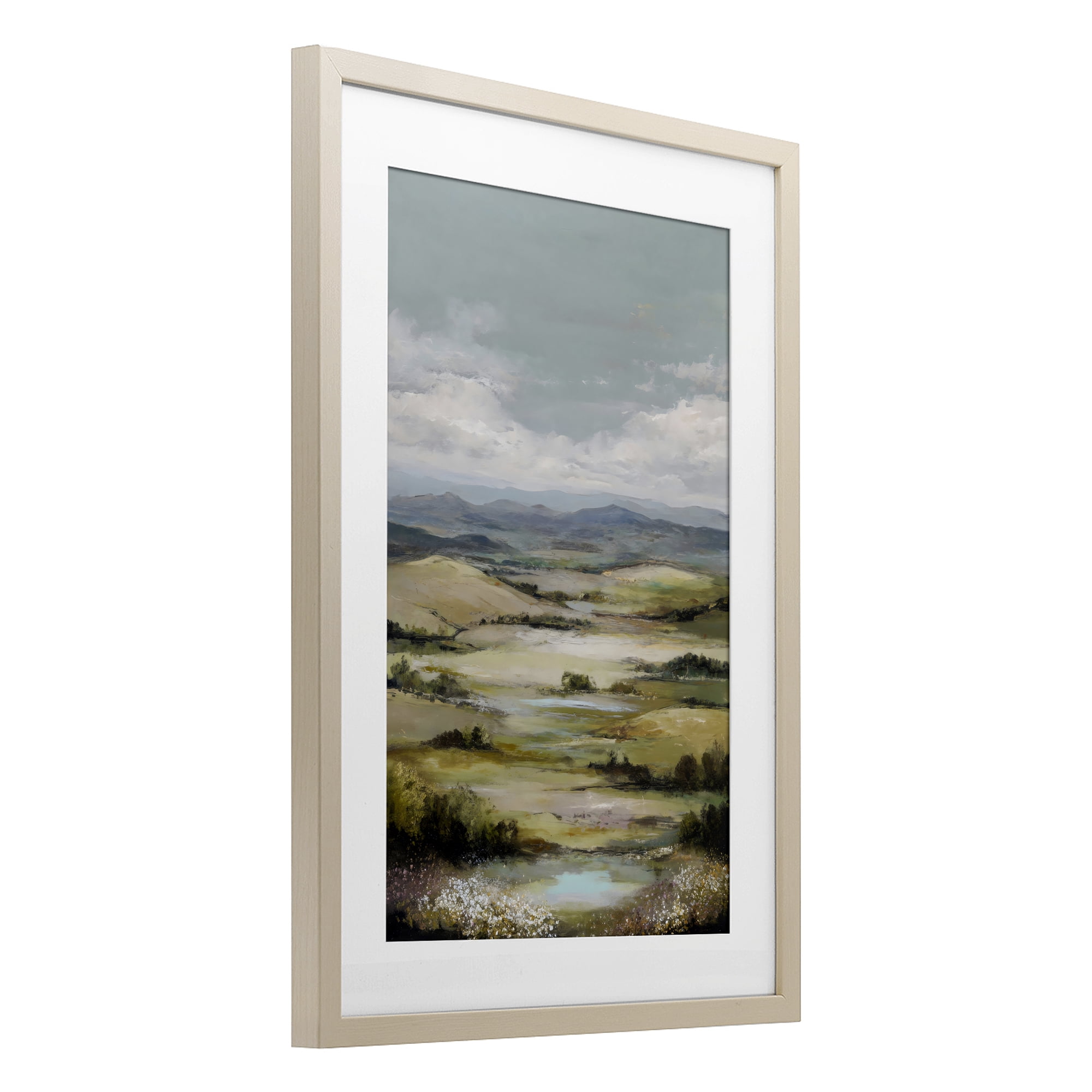 Stupell Industries Rolling Mountain Meadows Birch Framed Print Under Glass, design by Petal Prints Design