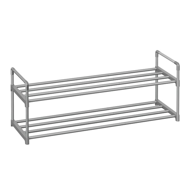 Zapatero SONGMICS, 2 niveles, metal, almacenamiento de zapatos para 10 pares, gris