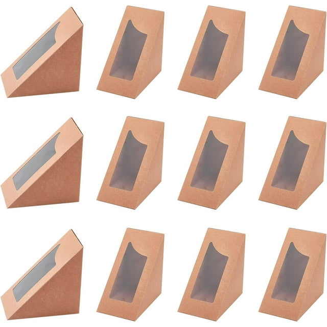 30 cajas triangulares para dulces de 4,7 x 4,7 x 0,3 cm con ventana.