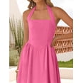 thumbnail image 4 of Vestido ZESICA Summer Halter Midi Hotpink sin mangas para mujer, 4 of 7