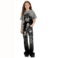 thumbnail image 2 of Confree Kids Girls Summer 2 Piece Outfit Graphic Print Short Sleeved Round Neck Shirts And Pants Set Playwear Fashion Casual Child Girls Outfits Size 9-10 Years Gray, 2 of 7
