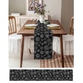 thumbnail image 3 of Black Snowflake Christmas Burlap-Cotton Table Runner 36 Inches Long,Xmas Snowflake Vintage Farmhouse Table Runners,Outdoor Dining Tablecloths Decor for Baby Shower Party Wedding 13x36, 3 of 9
