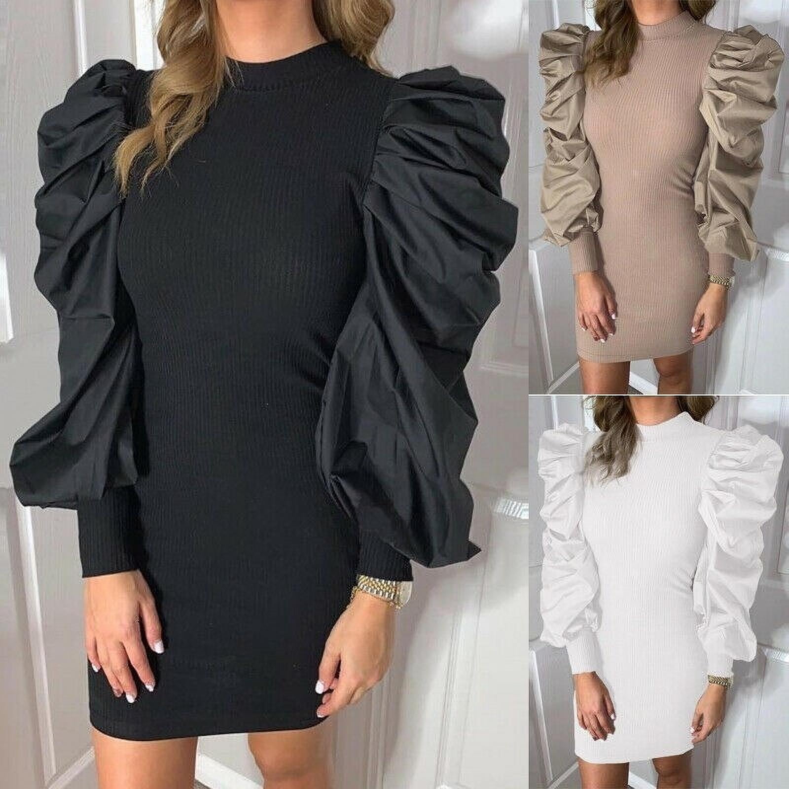Warm Knitted Bodycon Jumper Dress Solid 
