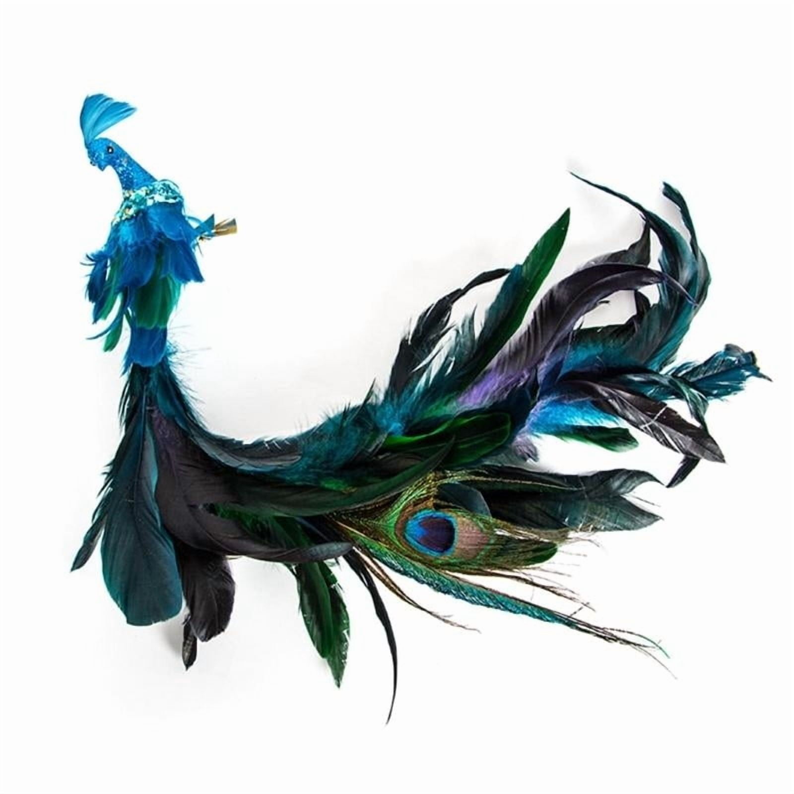 Set of 2pcs Simulated Long Tail Blue Peacocks Decor Natural Crafts Christmas Decorations Tree Hanging Pendants