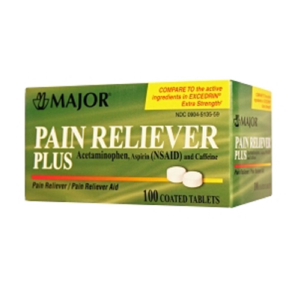 MAJOR PAIN RELIEVER PLUS TAB ACETAMINOPHEN250 MG White 100 TABLETS UPC
