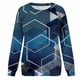 thumbnail image 5 of Camisas informales de manga larga para mujer, sudadera de cuello redondo con estampado de rombos geométricos, jersey de cuello redondo, Tops tipo túnica holgados Pompotops FGAJ962, 5 of 6