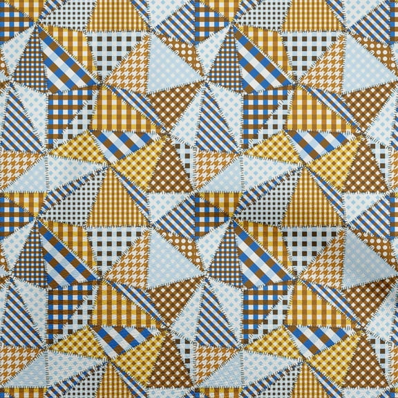 oneOone Viscose Chiffon Brown Fabric Check Patchwork Craft Projects Decor Fabric Printed By The Yard 42 Inch Wide