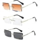 thumbnail image 1 of Rimless Rectangular Sunglasses Compatible with Women/Men Ultralight Metal Frame Glasses Fashion Square Uv400 Glasses Unisex（Gray Transparent Tea）, 1 of 4
