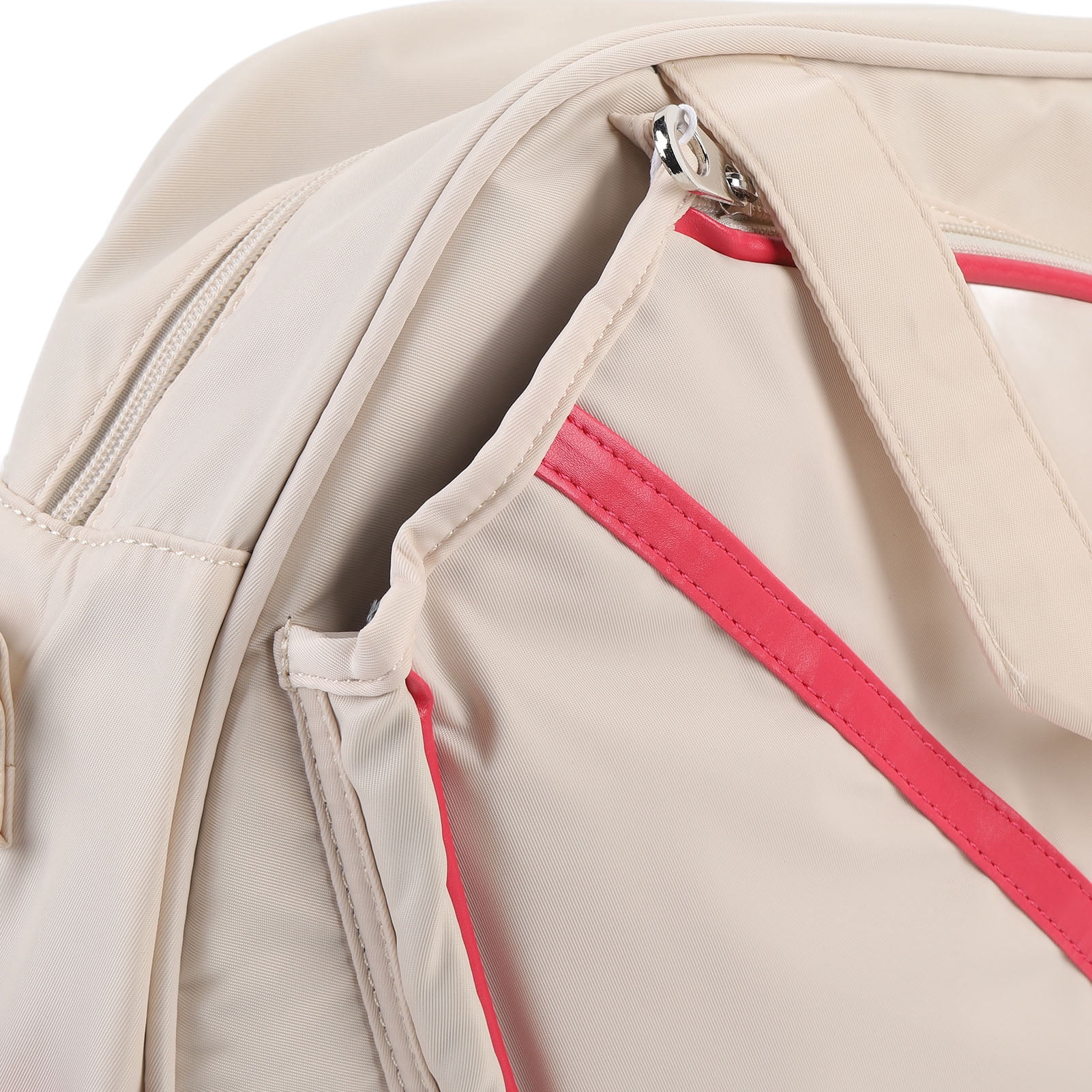 Rupoun Unisex Large Capacity Tennis Racket Bag with Adjustable Strap, Waterproof Oxford Cloth Badminton Handbag, White