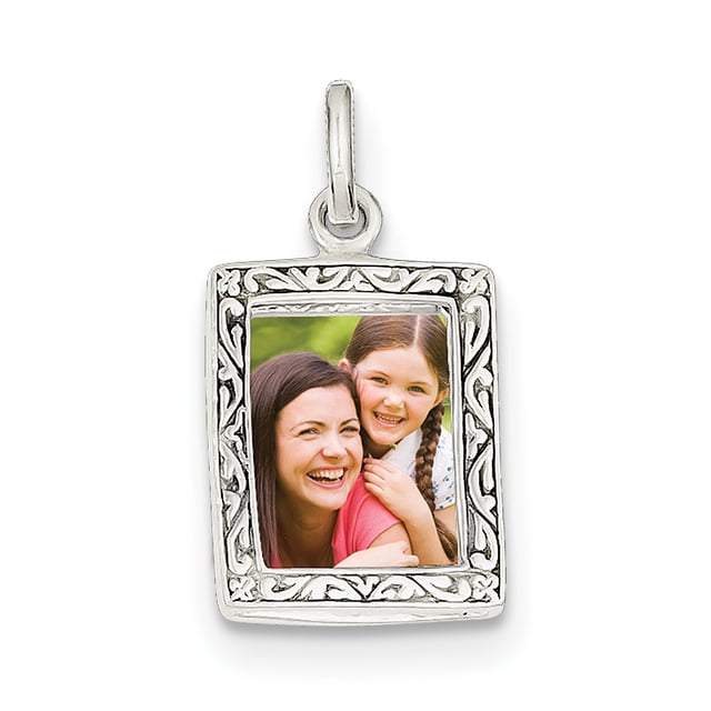 Sterling Silver Image Cadre Charme QC12 (23mm x 14mm)