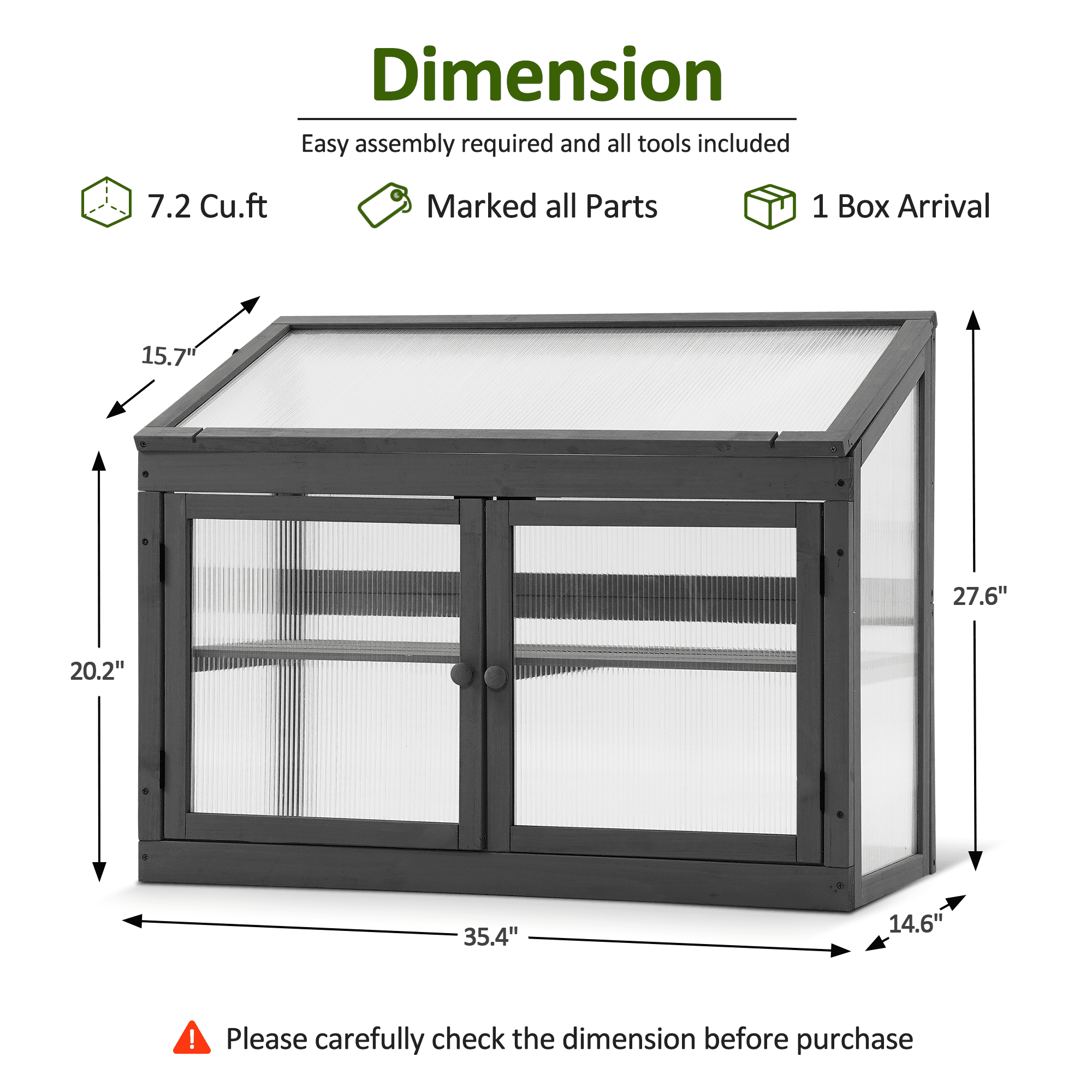 Mcombo 2-Tier Wooden Cold Frame Garden Greenhouse Raised Flower Planter Shelf Bed Protection 0160