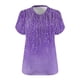 thumbnail image 5 of Camiseta de Base de Impresión de Manga Corta con Cuello en V para las Mujeres, Más Tamaño Estante de Imitación Casual Superior, 5 of 9