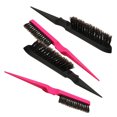 thumbnail image 1 of 4PCS Cerdas Triplex Fila Peine Cola puntiaguda Peine para el cabello rizado Cepillo de pelo esponjoso multiusos Herramienta de peluquería profesional para el salón del hogar (color aleatorio), 1 of 6