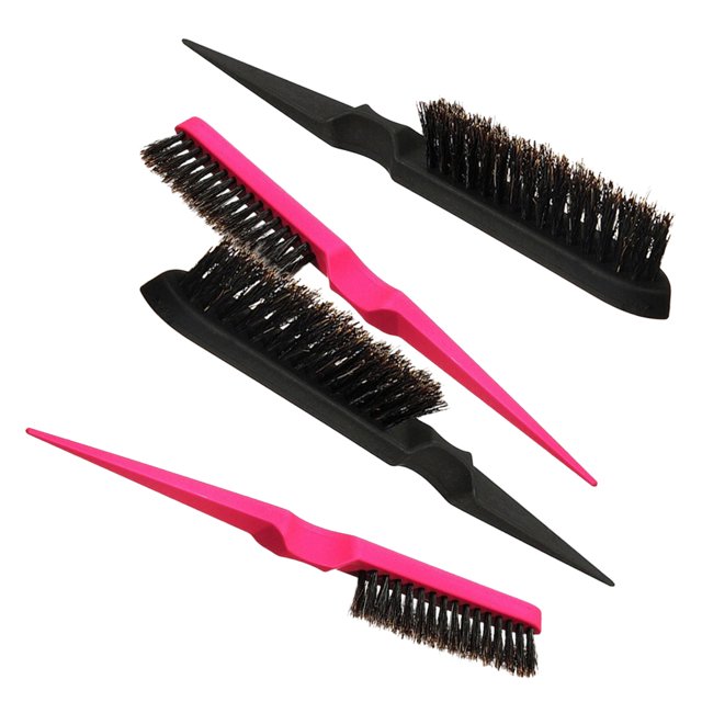4PCS Cerdas Triplex Fila Peine Cola puntiaguda Peine para el cabello rizado Cepillo de pelo esponjoso multiusos Herramienta de peluquería profesional para el salón del hogar (color aleatorio)