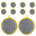 thumbnail image 1 of FELTECHELECTR 10 esponjas redondas para lavar platos de doble cara para limpieza de cocina, estropajo metálico multiusos para cocina y restaurante., 1 of 6