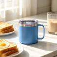 thumbnail image 5 of JHyouerji 12oz Coffee Mug,Sky Blue Double Wall Vacuum Insulated Stainless Steel Camping Coffee Mug with Handle Spill Proof Sliding Lid Outdoor Travel Thermal Cup, 5 of 6