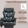 thumbnail image 4 of HOMCOM Heated Office Chair: Ergonomic Big & Tall Executive Computer Desk Chair w/ 6-Point Massage, Footrest, Lumbar Support, Reclining & Swivel, Black Polyester, 400 lbs, 4 of 8
