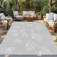 thumbnail image 2 of Grey Dandelion Outdoor Rug for Patio/Deck/Porch, Non-Slip Large Area Rug 4 x 6 Ft, Spring Modern Minimalist Country Flower Indoor Outdoor Rugs Washable Area Rugs, Reversible Camping Rug Carpet Runner, 2 of 8