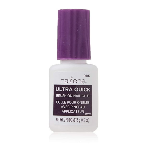 Nailene Ultra Quick Brush On Nail Glue, Pink