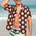 thumbnail image 5 of Lsque Golden Christmas Balls pattern Hawaiian Shirt for Men, Unisex Summer Beach Casual Short Sleeve Button Down Shirts-3X-Large, 5 of 9