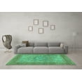 thumbnail image 3 of Ahgly Company Indoor Rectangle Medallion Turquoise Blue Traditional Area Rugs, 7' x 10', 3 of 4