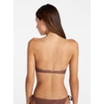 thumbnail image 4 of No Boundaries Polka Dot Tie Front Bandeau Bikini Top, Women's XXS-XXL, 4 of 6