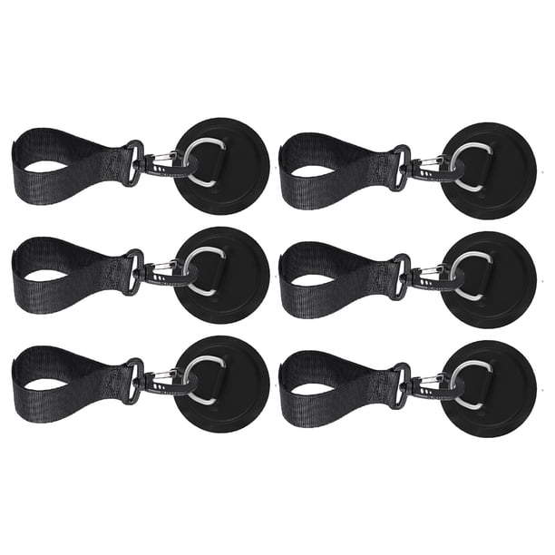 6 Correas para Soporte de Remo de Kayak, Parche de PVC, Hebilla Fija, Soporte de Almacenamiento de Remo para Kayak, Clips de Remo para Tabla de Negro