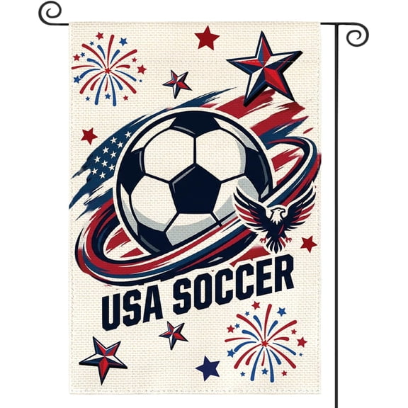 Soccer Garden Flag 12 x 18 Inch Double Sided America Game Day Sport Season Yard Outdoor Flag