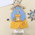 thumbnail image 2 of Karoyedx Boys Clothes Baby Boy Clothes Toddler Summer Outfits Cute Dinosaur T-Shirt Tops + Casual Pocket Shorts Set Light Pink Size,5-6 Years, 2 of 8