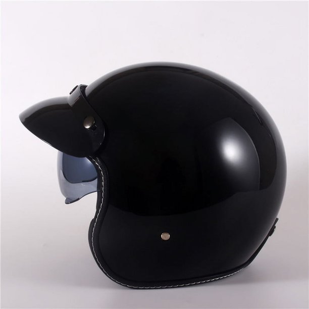 Casco de cuero para coche eléctrico con batería y lente interior dedicada, casco de coche eléctrico de moda, casco retro DOT