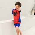 thumbnail image 1 of Traje de baño de una pieza con dibujos animados para niños, pantalones cortos de manga corta para niños, traje de baño conservador para bebés, 1 of 5