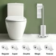 thumbnail image 3 of Dznils Free Standing Stainless Steel Toilet Paper Holder with Roll Reserve, Silver, 3 of 9