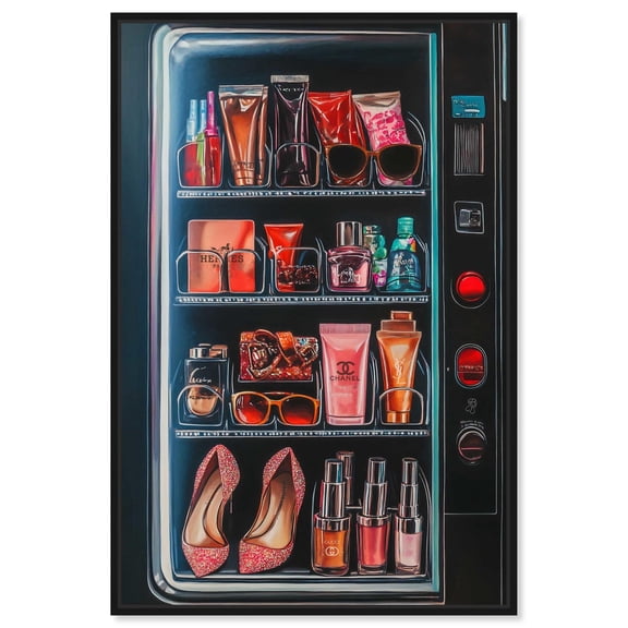 Fashion Vending Machine Canvas Fashion Posters by Art Remedy, Black Frame, 10 x 15