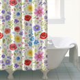 thumbnail image 4 of Pioneer Flower Floral Print Pattern Shower Curtain 72"x84", Bathroom Decorative Shower Curtain Set with 12 Hooks, Waterproof Washable, 4 of 6