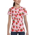 thumbnail image 4 of Honeii Hand Drawn Strawberry Print Kids Boy T-Shirt,Breathable Round Neck Tee,Stylish Summer Tee for Boys, for Outdoor Activities and Casual Wear, 4 of 7