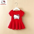 thumbnail image 2 of Nuevos vestidos Kawaii Sanrio Y2K de algodón para niños, Vestido corto de dibujos animados de Hello Kitty, Vestido de manga corta de verano, bonito abrigo para niños, regalo de Chica de Anime, 2 of 5