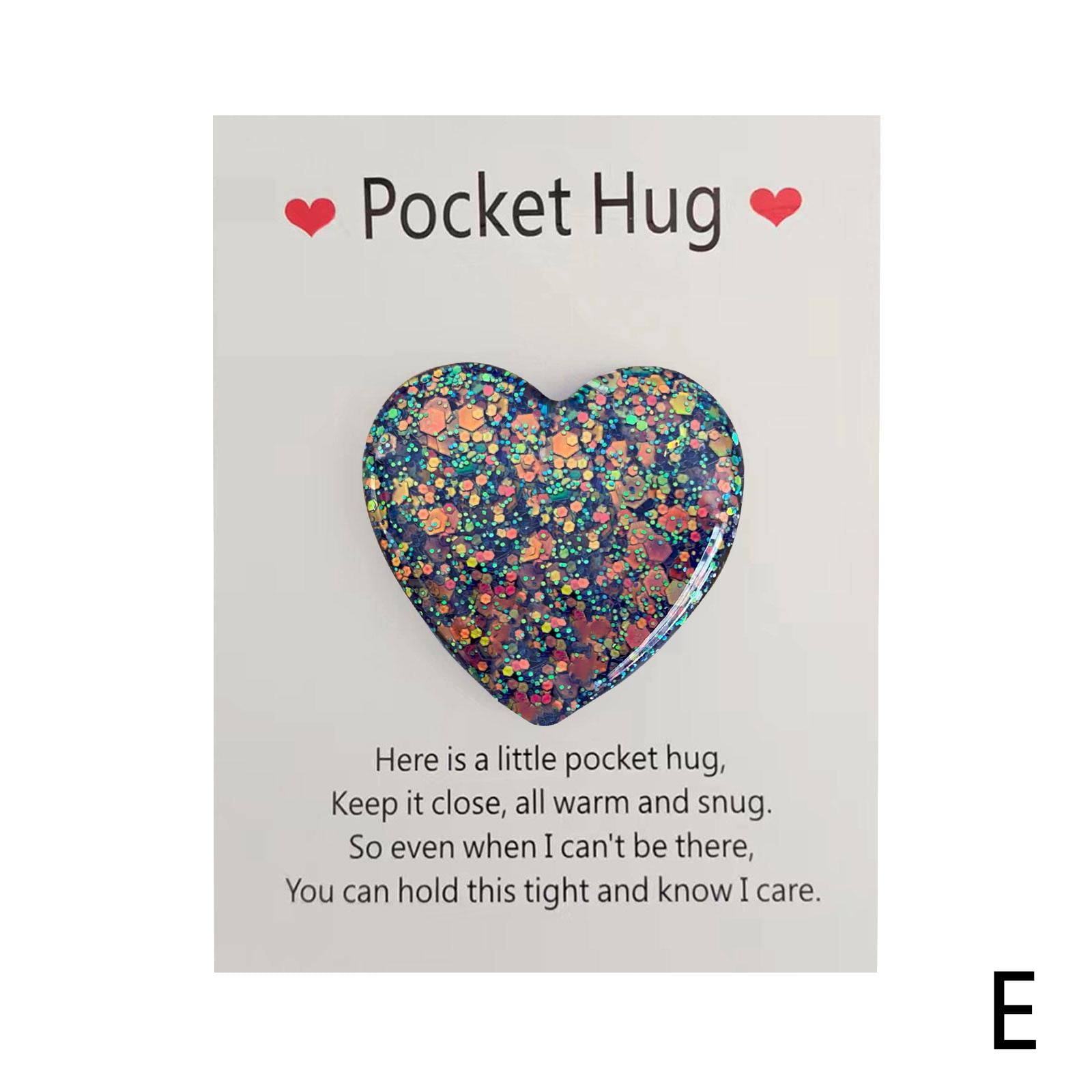 RYGRZJ Pocket Hug Heart with Greeting Cards,Little Heart Pocket Hug  Token,Mini Cute Pocket Hug Decoration Gifts for Birthday Valentines  Thanksgiving
