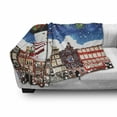 thumbnail image 3 of Christmas Soft Flannel Fleece Throw Blanket, Snowman in the City Streets Urban Noel Downtown Wishes Funny Illustration, Cozy Plush for Indoor and Outdoor Use, 50" x 70", Multicolor, by Ambesonne, 3 of 6