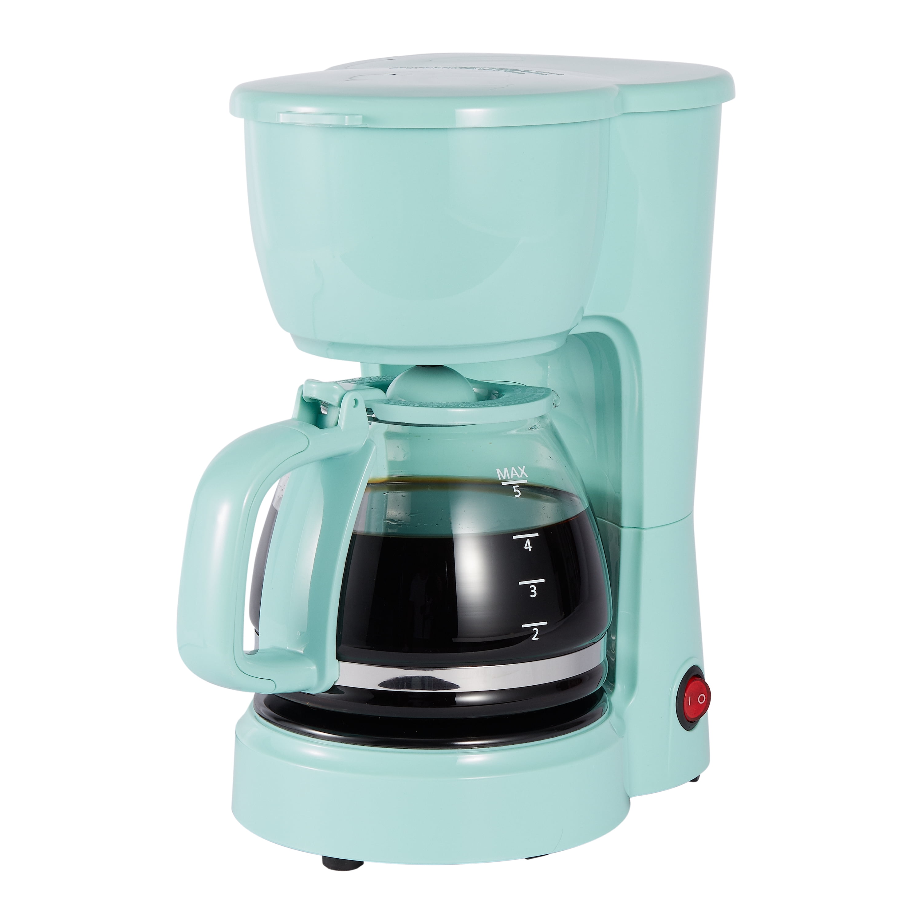 Mainstays 5Cup Glass Carafe Coffee Maker, Mint Green
