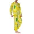 thumbnail image 3 of Kll Bright Lemons Sleepwear Mens Flannel Pajamas,Long Cotton Pj Set, 3 of 9