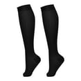 thumbnail image 2 of Black Stockings 1Pairs Knee High Compression Stockings Open Toe 15 20mmhg Compression Socks for Woman Men, 2 of 4