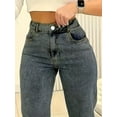thumbnail image 2 of Women’s Mid Rise Wide Leg Denim Jeans Vintage Washed Leg Lengthening Figure Flattering Perfect for Y2K Streetwear Casual Days, 2 of 6