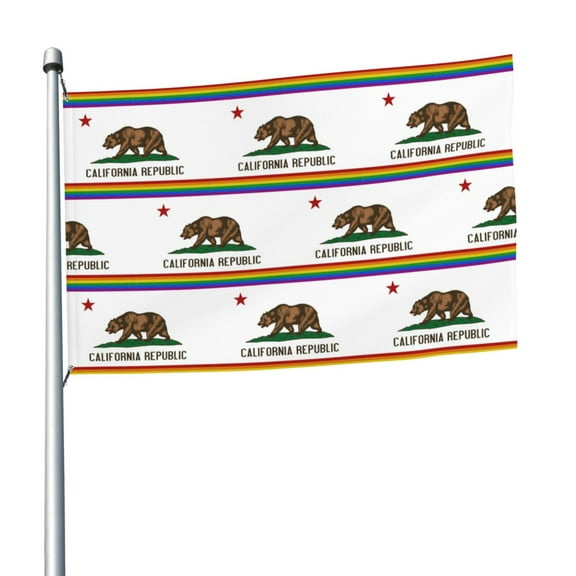 5ft X 8ft California Gay Pride Flag Flag Weather-Resistant Polyester Outdoor Decor