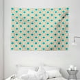 thumbnail image 1 of Teal Tapestry, Islamic Geometric Pattern Eastern Religions Inspired Oriental Symmetric Design, Wall Hanging for Bedroom Living Room Dorm Decor, 80W X 60L Inches, Teal Grey Mustard, by Ambesonne, 1 of 2